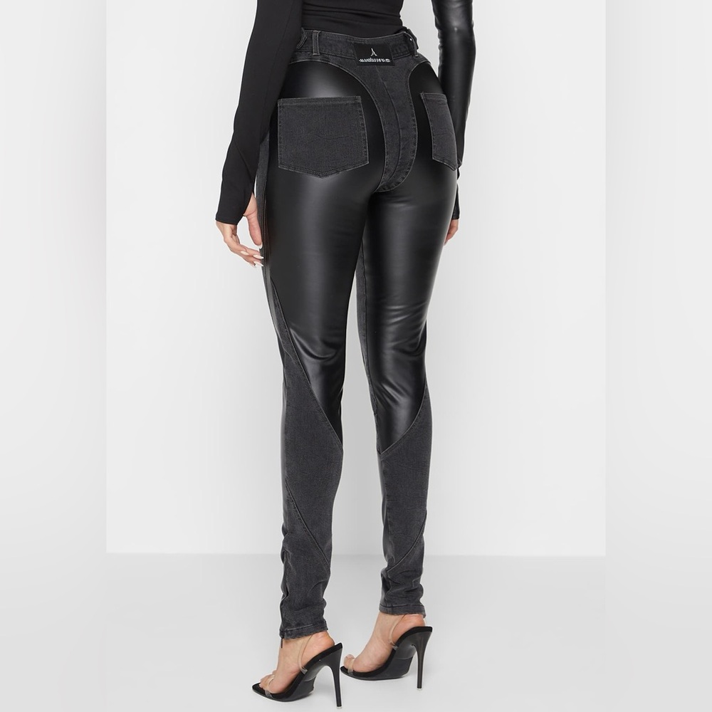 Manière De Voir Leather Skinny Jeans